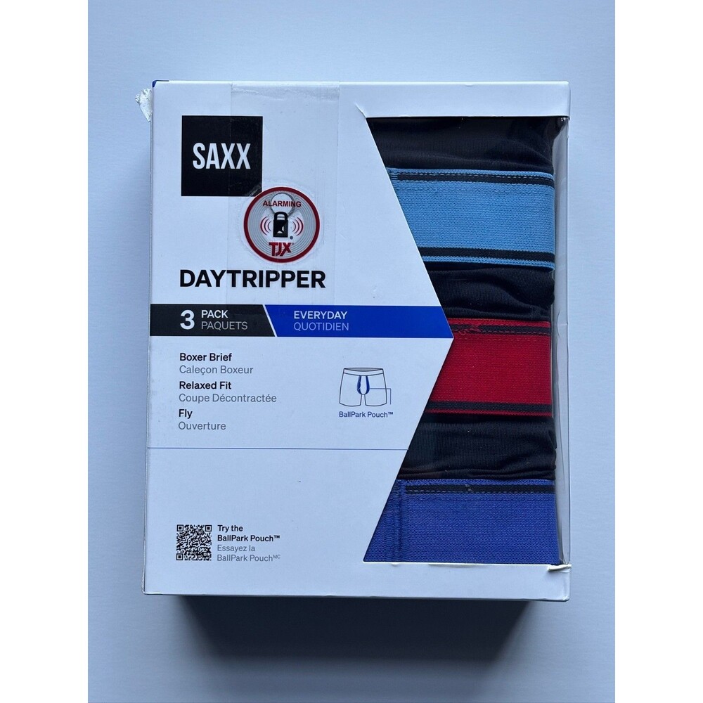 Men’s Saxx 3-Pack Daytripper Boxer Briefs Small - Slvr Lke/Chry/Sprt Blu Wb